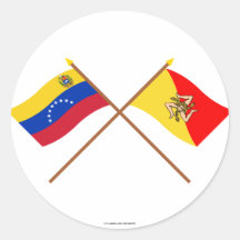 Crossed Venezuela and Sicily Flags Sticker