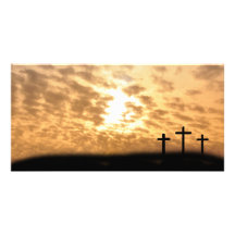 Crosses on a Hill Easter "He is Risen" Photo Card