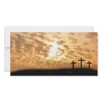 Crosses on a Hill Easter "He is Risen" Photo Card