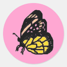 crosshatchbutterfly[0] round sticker