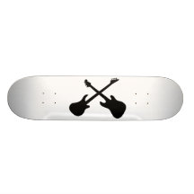 Crossing guitars skateboards