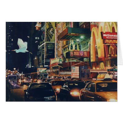 "Crosstown Traffic" New York Watercolor Art Greeting Card by PaulJacksonart