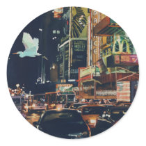 "Crosstown Traffic" New York Watercolor Art Stickers