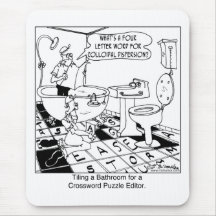 Crossword Editor's Bathroom Tile Mousepads