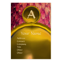 CROTALUS MONOGRAM TOPAZ ,bright bold pink purple Business Cards