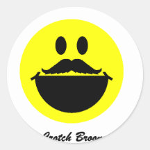 Crotch Broom Round Stickers