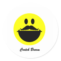 Crotch Broom Round Sticker