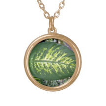 Croton Leaves Texture in Detail Personalized Necklace