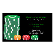 Croupier/Owner Casino Business Cards