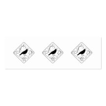 Crow and Swirls Pattern. Black and White. Business Card Templates