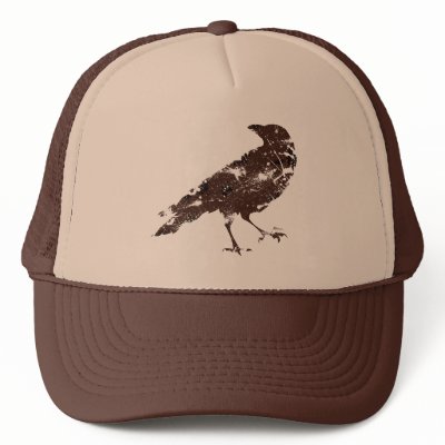 Crow Distressed in Brown Hat by tarilynquinn
