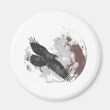 Crow Moon Fridge Magnet