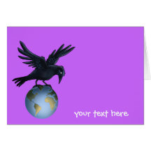 Crow on top of the World - Greeting Card