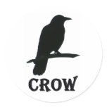 Crow Round Sticker