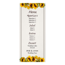 Crowd of Sunflowers Menu... Rack Card