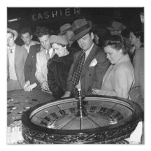 Crowd Playing Roulette Back in The 50's Photo Art