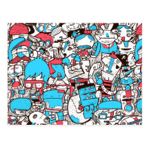 Crowded 2 postcard