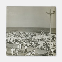 Crowded Beach Fridge Magnets