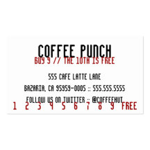 Crowded Coffee Punch Card Business Card Template