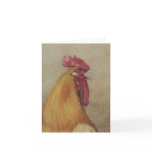 Crowing Rooster Bird Art Notecard