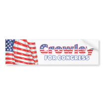 Crowley for Congress Patriotic American Flag Bumper Sticker