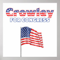 Crowley for Congress Patriotic American Flag Print