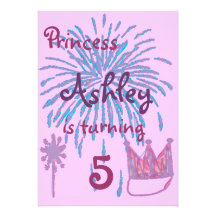 crown and wand princess birthday invitation