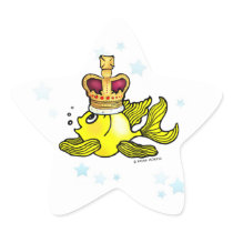 Crown Fish ~ funny cute royal monarch cartoon Sticker