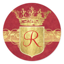 Crown Monogram Iin Gold Tones Stickers