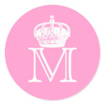 Crown Monogram Round Sticker