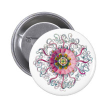 Crown or Helmet Jellyfish Pinback Buttons