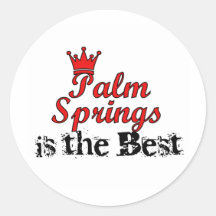 Crown Palm Springs Round Stickers