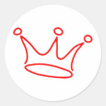 crown-red-2 autocollants ronds