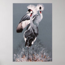Crowned Cranes, painting by DiDi Poster