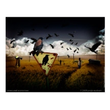 crows and scarecrows post cards
