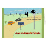 Crows At A Car Boot Sale. Birthday Card