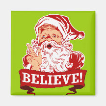 Croyez en père noël magnets pour réfrigérateur