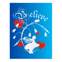 Croyez la carte postale de fée de silhouette