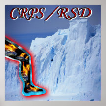 CRPS /RSD Blazgin' Leg in Ice Blue Glacier Poster