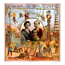 Cru 1892 japonais royal de cirque de troupe affiches