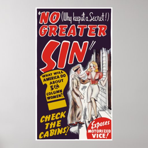 Cru affiche de film de "aucun plus grand péché"