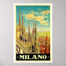 Cru de paysage urbain de Milan/de Milan Italie Affiche