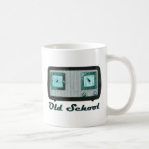 Cru de radio de vieille école rétro tasse à café