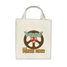 Cru de soie dentaire d'amour de paix sacs en toile