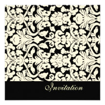 Cru + Invitations romantiques de mariage damassé