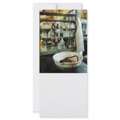 Crucible and Lab Coat Rack Card by SusanSavad