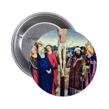 Crucifixion By Meister Der Aachener Tafeln Also Me Pinback Button
