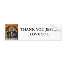 Crucifixion - Jesus on The Cross - Stained Glass Bumper Stickers