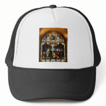 Crucifixion - Jesus on The Cross - Stained Glass Trucker Hat