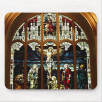 Crucifixion - Jesus on The Cross - Stained Glass Mouse Pads